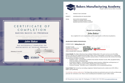 certificate verification number